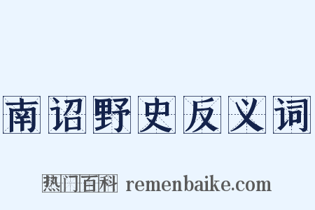 南诏野史反义词是什么意思的图片